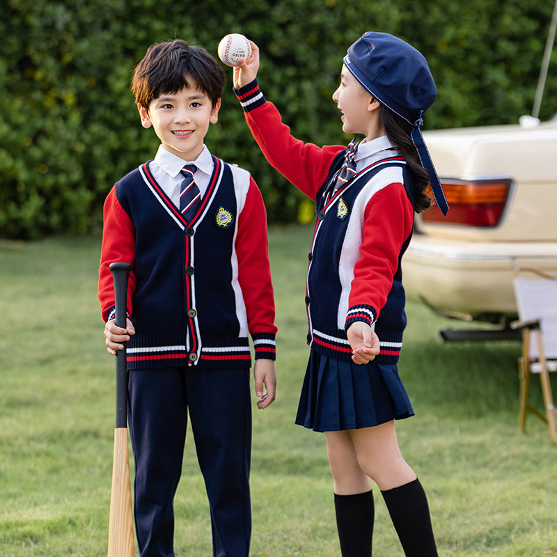 Elementary school children's class clothes kindergarten garden clothes Spring and autumn clothes school sweater sweater for men and women Children's college Wind winter suit