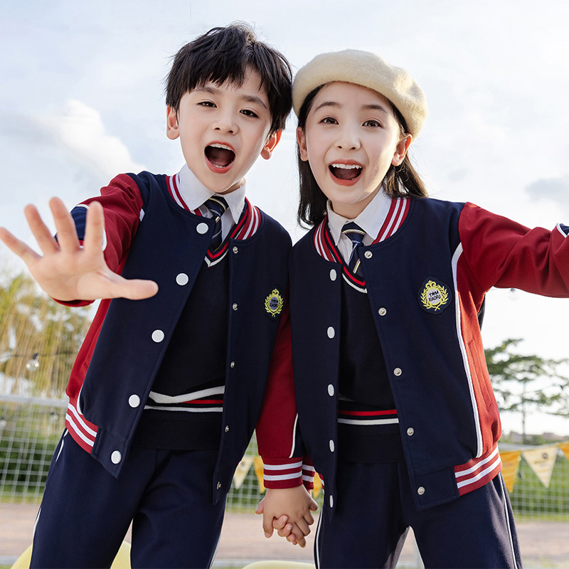 Kindergarten Garden Clothing Spring Autumn Suit Sports Elementary School Students Class Clothes Pure Cotton Korean Version Fall 1st Grade School Uniforms Three Sets