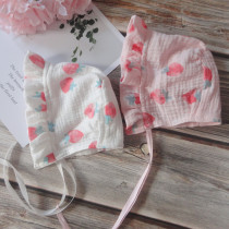 Pure cotton baby hat spring and autumn cute baby newborn summer shade windproof sunscreen fungus lace court hat