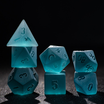 Ocean blue zircon frosted relief COC running group dice DND dice Cthulhu dice Dungeons and Dragons multi-faceted
