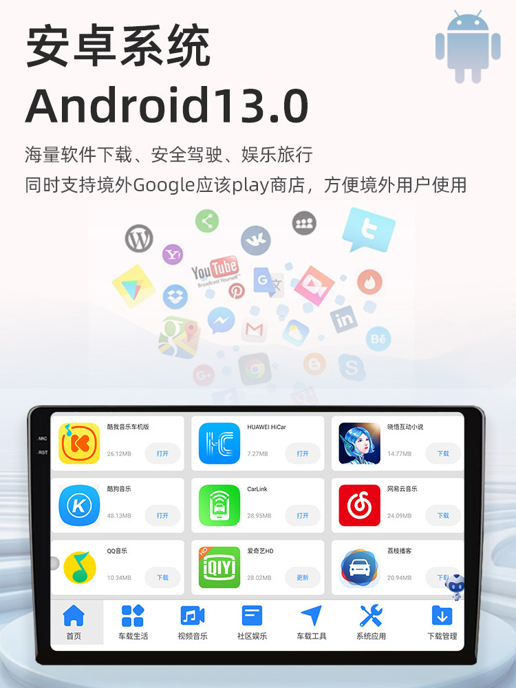 Car Central Control Android Large Screen Fangyitong 7870 Navigation Dingwei 7862 9inch 10inch 13inch All-In-One Car System