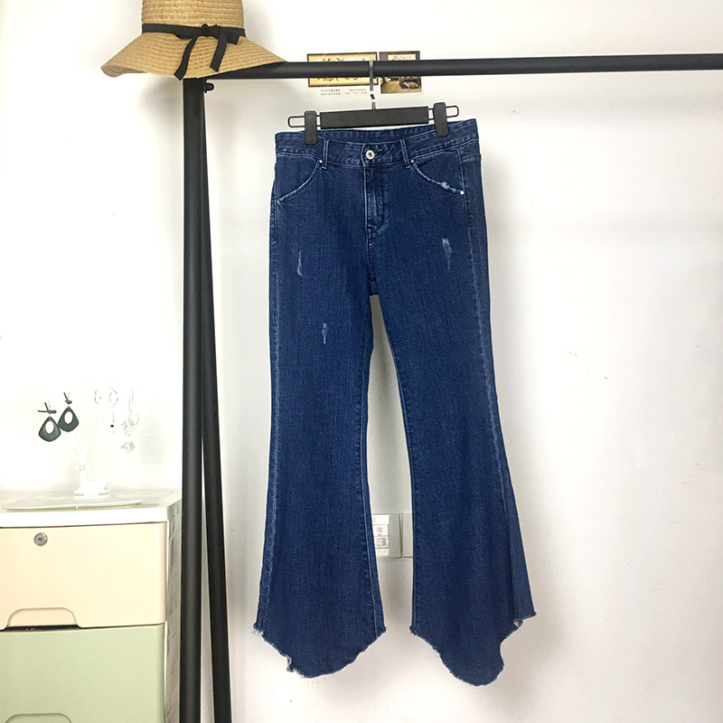 Ling Ling phụ nữ tự chế 2018 áo len mới của phụ nữ váy jean