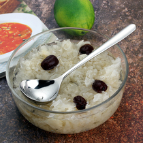  304 stainless steel extended handle big head soup spoon Personal drinking spoon Deep soup spoon thickened porridge spoon Rice spoon