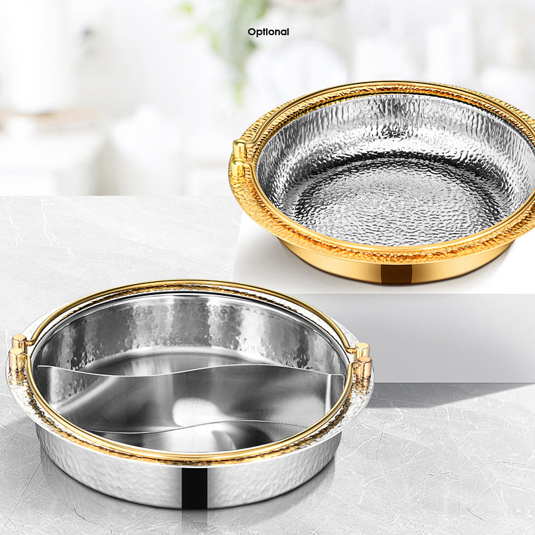Hammer pattern hanging line hot pot Shouxi pot handle soup pot Japanese commercial three-layer steel 304 stainless steel dining room hotel