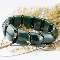 Xinjiang Hetian Jade Jade hand mens square bracelet dark green turtle back pure natural hand string boyfriend good gift
