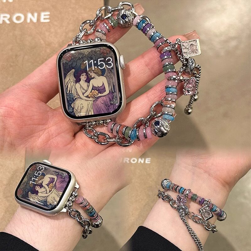 Iwatch11 Apple Watch Strap for Women, High-End Metal Tarot Card Beaded Applewatch with a High-End Feel Iwatch11 Apple Watch Strap for Women, High-End Metal Tarot Card Beaded Applewatch with a High-End Feel