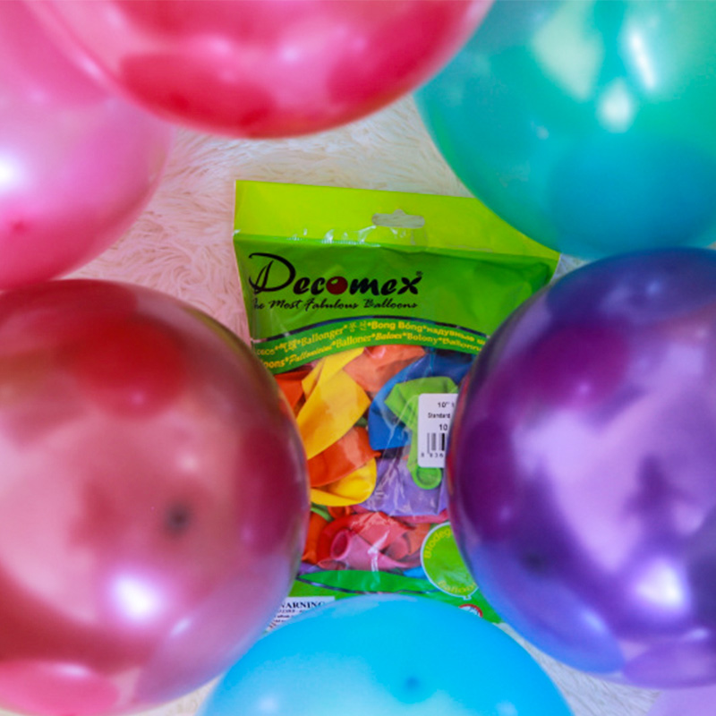 DE De Ball Import 10 Inch Round Pearlescent Rubber Balloon Arch column styling Birthday Ballroom Latex Balloon