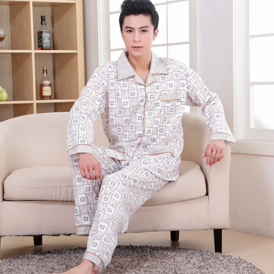 Tăng kích thước bộ đồ ngủ mens dài sleevecotton đồ ngủ cotton ngày cotton mens quần áo nhà thiết mens quần áo.