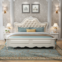 European-style solid wood bed 1 8 meters double high box storage bed master bedroom modern and simple 1 5 meters American Jane European princess bed