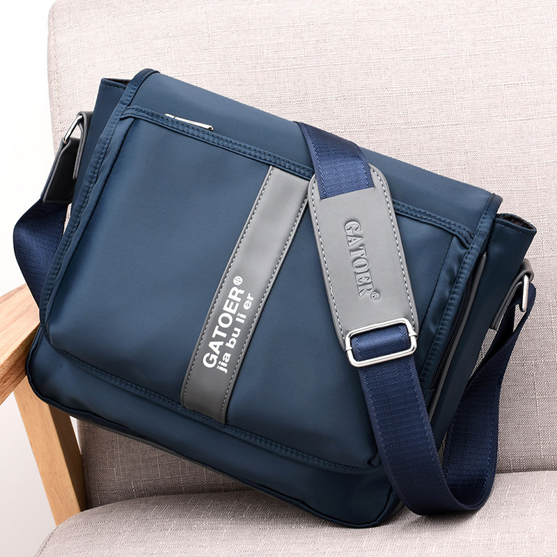 Oxford Cloth Single Shoulder Bag Men Skew Satchel Casual Canvas Shoulder Bag Large Capacity Horizontal Business Bag Sports Men's Bag Nylon