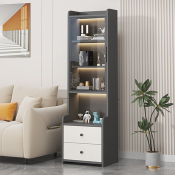 Glass Door Bookcase Display Cabinet Tv Cabinet Side Cabinet Storage Sideboard Wine Cabinet Wall Gap Living Room Bedside Narrow Cabinet