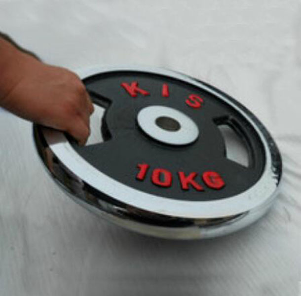 Two holes hand grip electroplated barbell piece Scarlet letter barbell piece Handmade barbell piece Small hole piece Colorful barbell piece