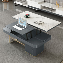 Nordic multi-purpose lifting coffee table change table dual-purpose simple modern rock board living room small apartment folding small coffee table