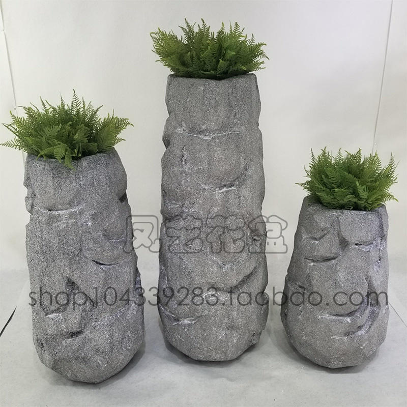 FRP hồ sơ lớn bình giả đá sân vườn chậu hoa xi măng màu hoa sắp xếp kết hợp sáng tạo trung tâm mua sắm hoa - Vase / Bồn hoa & Kệ bình cắm hoa thủy tinh