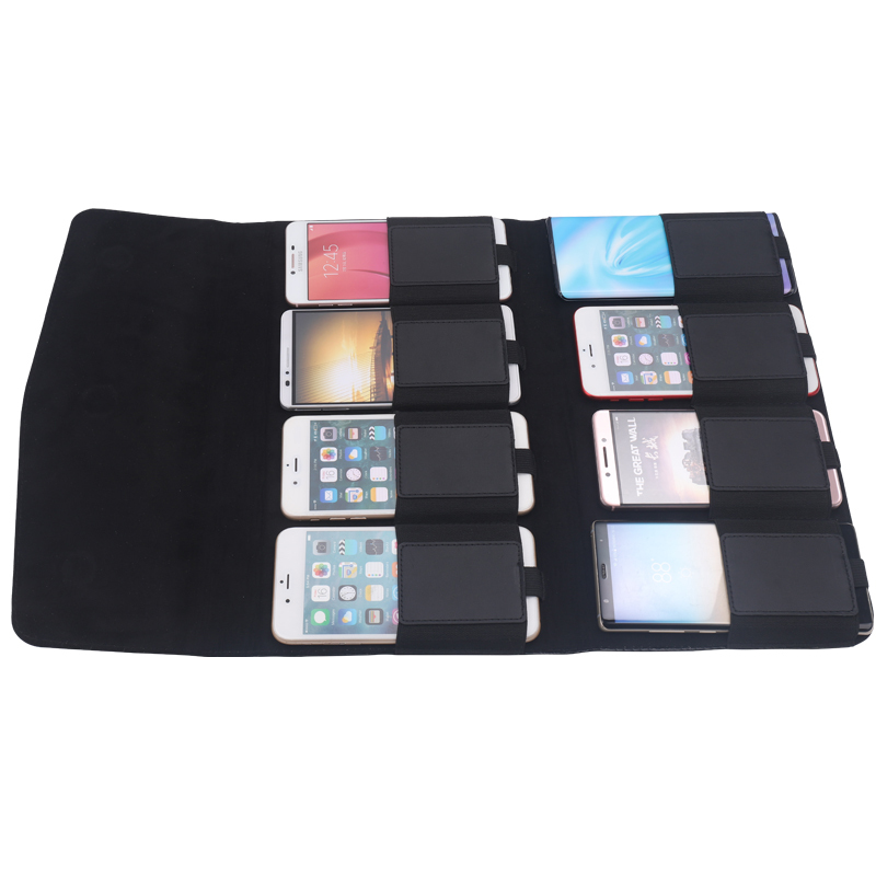Black Multi-Pack Large Screen 6.5inch Phone Storage Bag, 8-Phone 6-Phone Large Screen Smartphone Mockup Display Bag