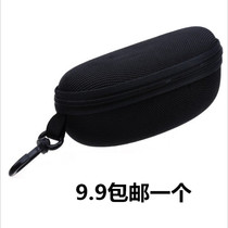 Glasses case zipper box color black adhesive hook sun glasses box sunglasses box