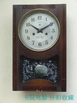 Yantai Polaris brand brown flat goldfish pattern wide body wall clock from the 1980s nostalgic collection of old clocks