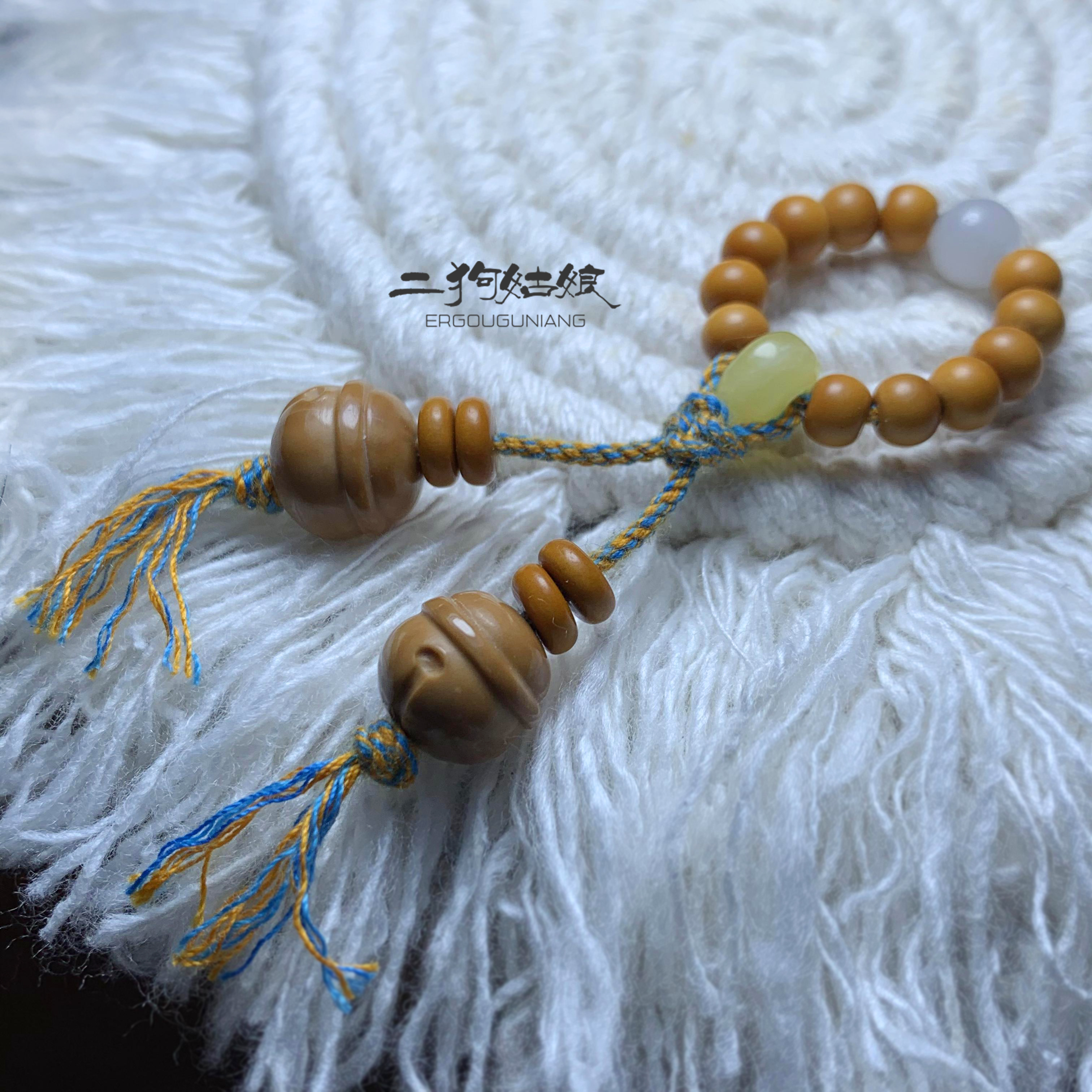 (Race Ring Bell Suit) Monkey Head Walnut Engraving Semi-finished Product Running Ring Drip 2 Dog girl Wen playing with accessories