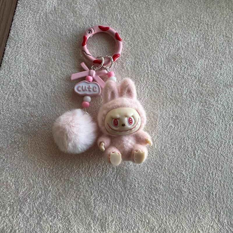 Japanese Mini Doll Cute Plush Sitting Posture Handmade Bag Car Keychain Decoration Pendant Chain