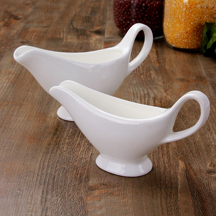 High-grade Western food sauce bucket 3 oz 5 oz steak sauce bucket Bone China black pepper juice boat can be customized logo