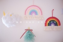 "a drawer" ins woven rainbow tapestry decorative pendant handmade diy material bag birthday gift 38
