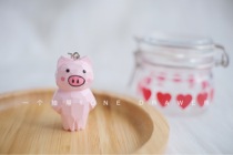 A drawer "original handmade cute wood carving pig key chain pendant key chain birthday gift 38