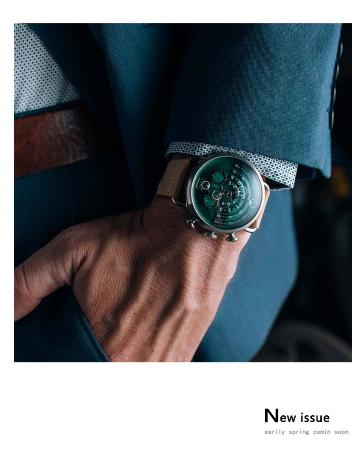 Часы Европа xeric男表halograph chrono网红潮款大表盘手表男夜光新款石英表