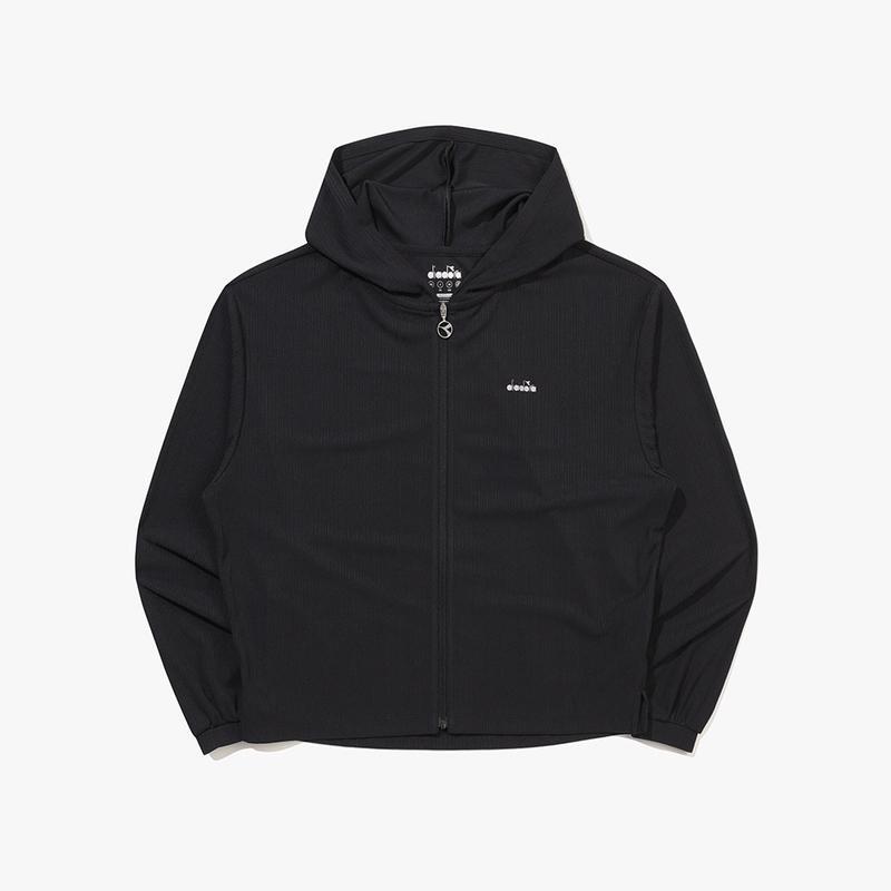 Overseas Purchasing Diadora Women's Tennis Top Hooded Zipper Tennis Training Outdoor Sports