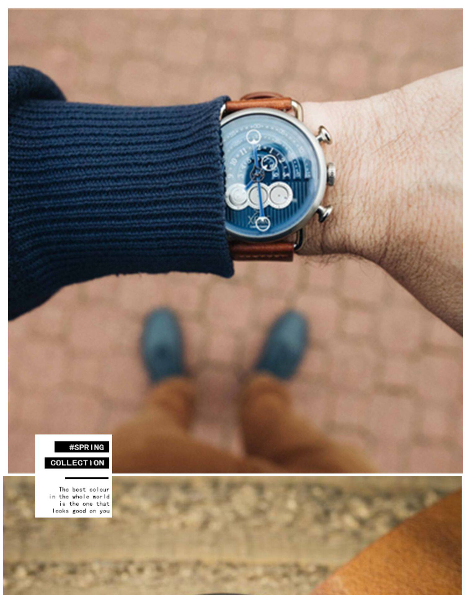 Часы Европа xeric男表halograph chrono网红潮款大表盘手表男夜光新款石英表