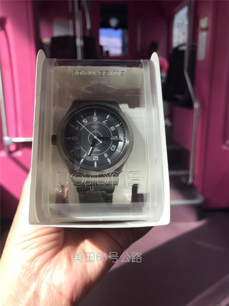 Швейцарские наручные часы 代购swatch斯沃琪瑞士自动机械男表时尚休闲灰色表盘背透手表男y