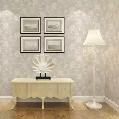 Pastoral dark flowers leaves white non-woven wallpaper living room study bedroom warm hotel hotel wallpaper