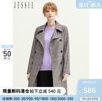 JESSIE Stylish Plaid ELEGANT COMMUTER VINTAGE COAT Jacket JGFGA232