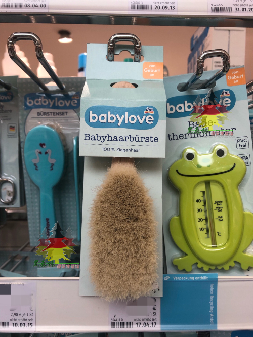 Spot new edition German direct purchase babylove baby soft goat wool wood comb comb head brush fetal hair brush