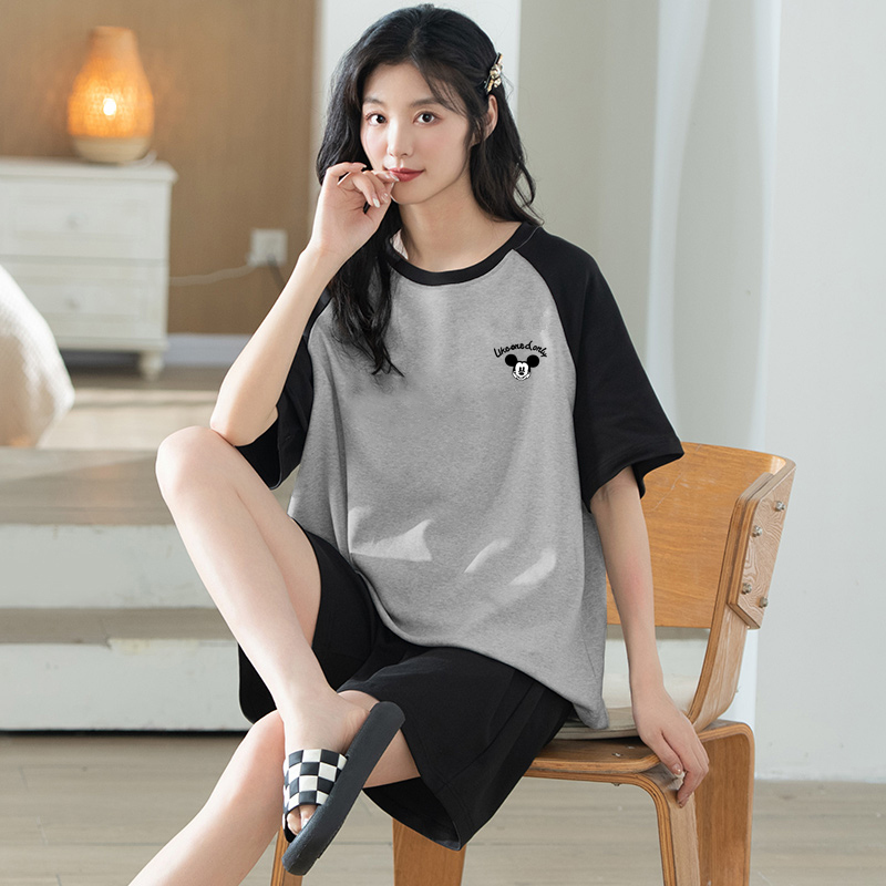 Women's Pajamas 2026 New Summer Short-Sleeved Shorts That Can Be Worn Outside, Cute Internet Celebrity Style Casual Thin Home Wear Set