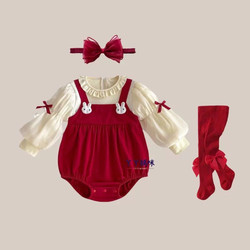 Baby Clothes Spring and Autumn Princess jumpsuit Baby Full Moon Hundred Days Newborn Birthday Party Dress Wrap Fart Clothes