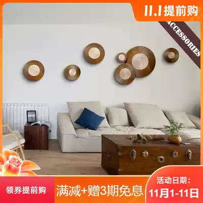 Tea room decoration Zen round wall decoration three-dimensional hanging sunflower wall decoration wall hanging Hotel background wall decoration