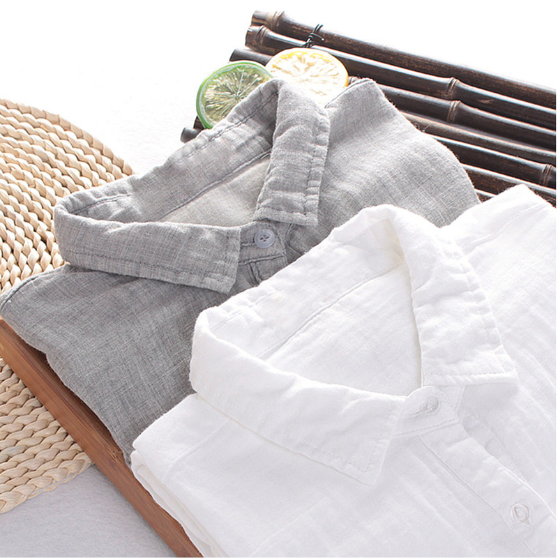 2026 Spring New Style Small Size Unisex Pure Cotton Base Shirt Double Layer Cotton Yarn Solid Color Long Sleeve Shirt for Women