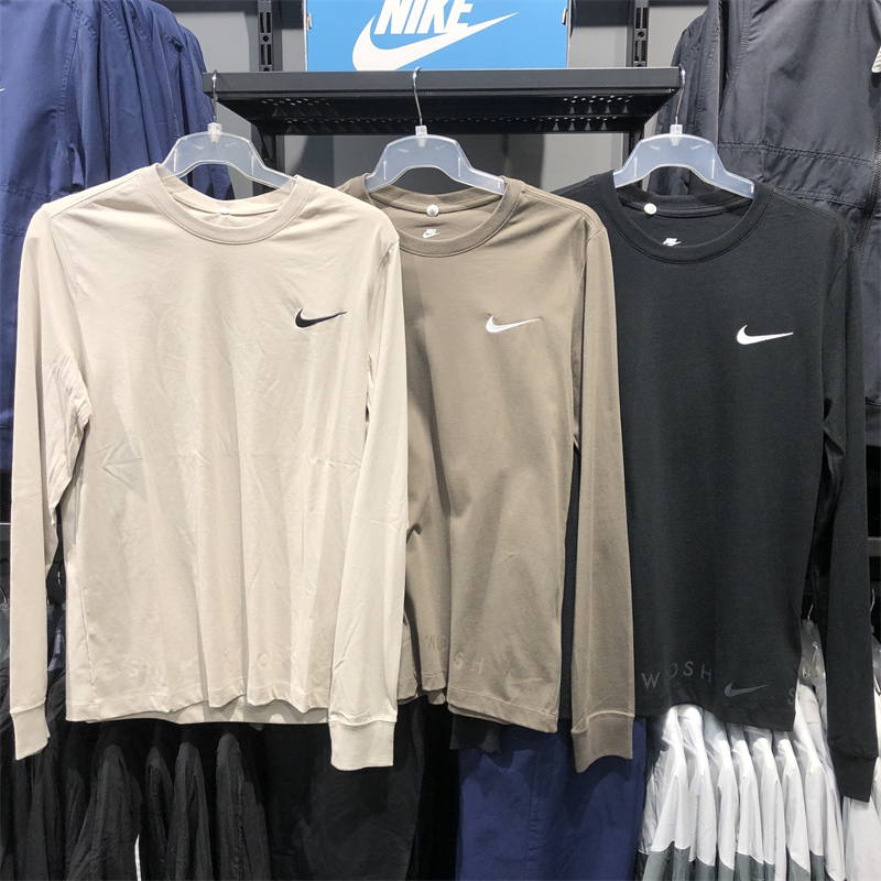 Nike Swoosh Large Hook Men's Sports Casual Trendy Printed Long-Sleeved T-Shirt Dx3330/Dz3044