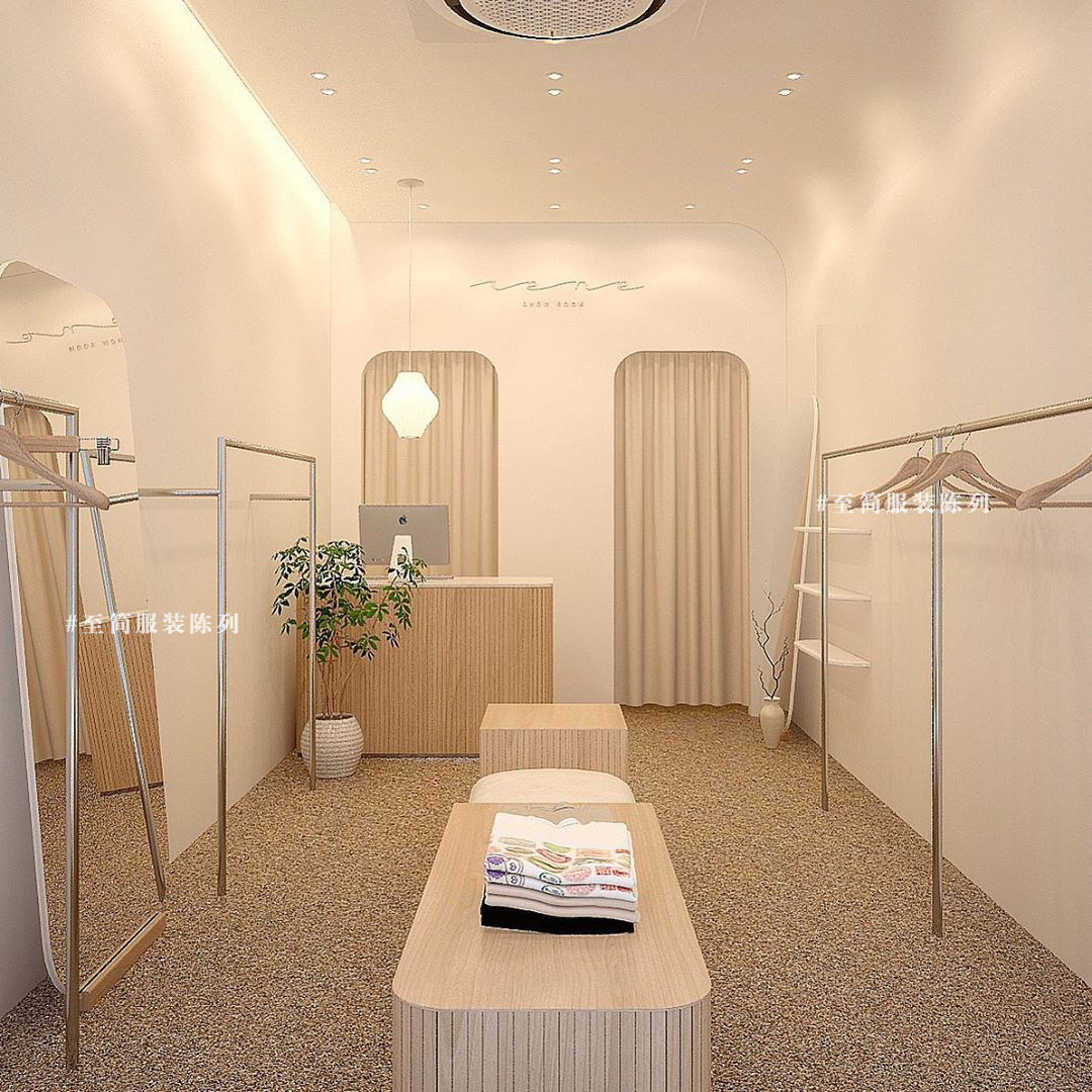 Clothing women's clothing store display shelves on the wall floor-to-ceiling shelves props hanging rail display shelves stainless steel clothes shelves