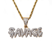 ICEGANG pendant Savage full of drill iceout hip hop European and American rap necklace Gold and Silver Street trend