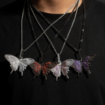 ICEGANG pendant ice out full diamond butterfly Europe and America HIPHOP hip hop rap necklace Fox same model