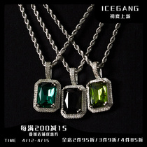 ICEGANG European and American retro 100 lapped jewel pendant male and female necklace hip hop rap rap micro-inlaid zircon trendy