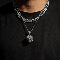 ICEGANG European and American Hip Hop Street Rap Hiphop full diamond micro inlay zircon dice pendant gambling god necklace