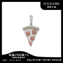 ICEGANG New Advanced Senses Small Crowdza Pizza Tide Card Pendant Accessories Necklace Male Hip-hop and American Ins