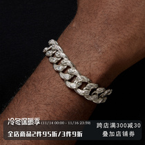 ICEGANG hip-hop cashew flower full diamond Cuban bracelet personality bracelet European and American trend street gold-plated inlay
