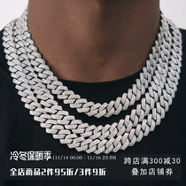 ICEGANG diamond-shaped Cuban necklace micro-inlaid hip-hop European and American trend mens chain accessories cuban