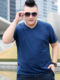 Trendy Men's Short-Sleeved T-Shirt Ice Silk Fat Summer Vacation Loose Fat Men Thin Quick-Drying Clothing Large Size Draped T-Shirt