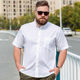 Fat man's oversized short-sleeved shirt men's plus size plus size business casual fat man's pure cotton extra large oxford shirt