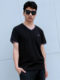 Pure cotton short-sleeved T-shirt men's V-neck 2025 new fat man half-sleeve trendy loose fat man large size thin T-shirt