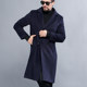European and American Plus-Size Middle-Aged Men's Business Woolen Coat, Mid-Length Casual Cashmere Woolen Overcoat for Dad